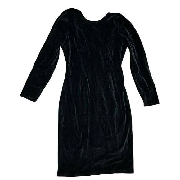 J Crew Dress 8 Black Italian Velvet  Scoopback Sheath Bodycon $228 Valentines - Picture 3 of 13